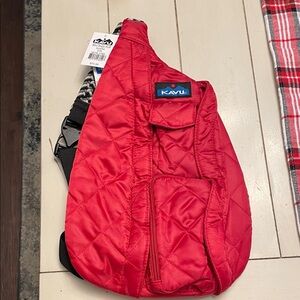 Kavu Vibrant Red Quilted Sling Pack